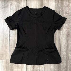 JAANUU Scrub Top, Black - Size M